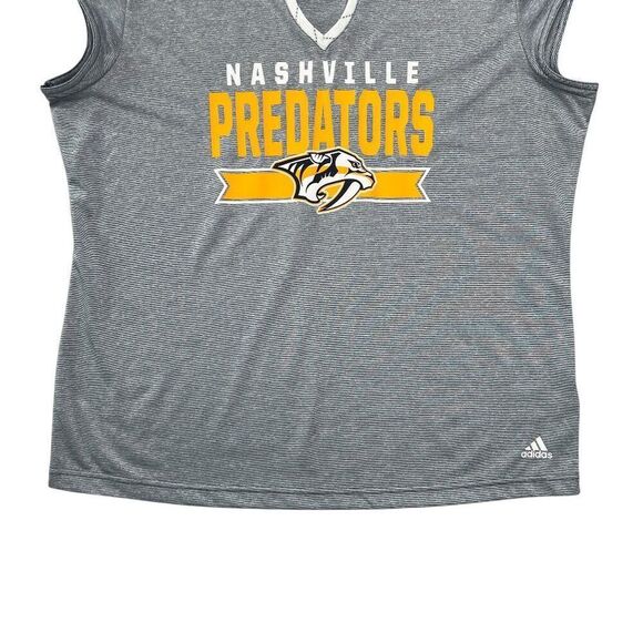 Adidas Shirt Women's Size XXL Grey Nashville Predators Ice Hockey Tank Top - Picture 4 of 10